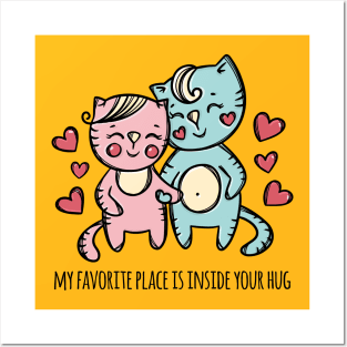cats inside your hugs Posters and Art
